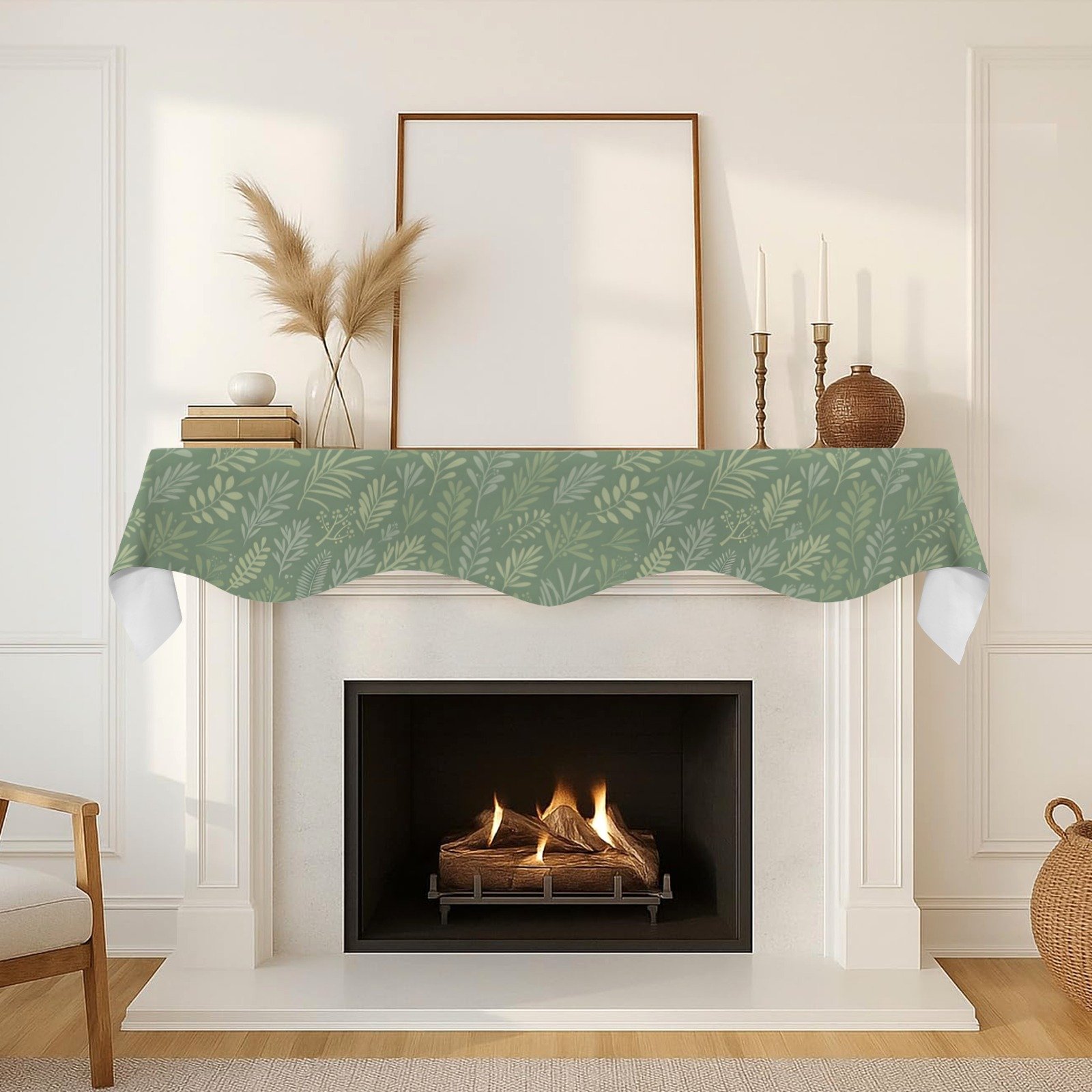 Christmas Holiday Fireplace Mantel Scarf | Green Wheat | Mantle Runner Christmas Fireplace Mantel Scarf Christmas Fireplace Decoration 4 Christmas Holiday Fireplace Mantel Scarf | Green Wheat | Mantle Runner Christmas Fireplace Mantel Scarf Christmas Fireplace Decoration 4