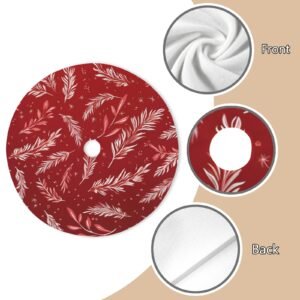 Holiday Christmas Tree Skirt | Red Feathers | Traditional Rustic Round 48×48 Inch Home Decor Christmas Tree Skirts christmas tree decor Holiday Christmas Tree Skirt | Red Feathers | Traditional Rustic Round 48×48 Inch Home Decor Christmas Tree Skirts christmas tree decor