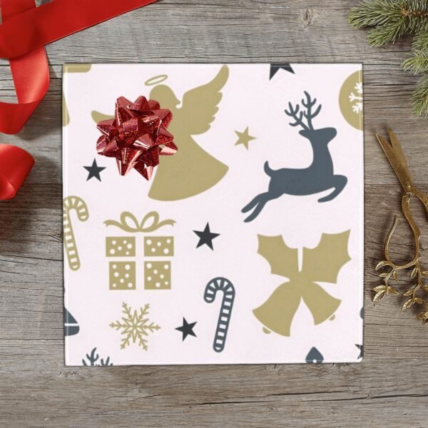 Christmas Wrapping Paper | Premium Holiday Gift Wrap | Gold Angel 58″ x 23″ (1–5 Rolls) Wrapping Paper Christmas Gift Wrap