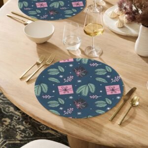Christmas Placemats | Miami | Holiday Dinner Table Decor | 4 Pack Christmas Placemats christmas dining decor