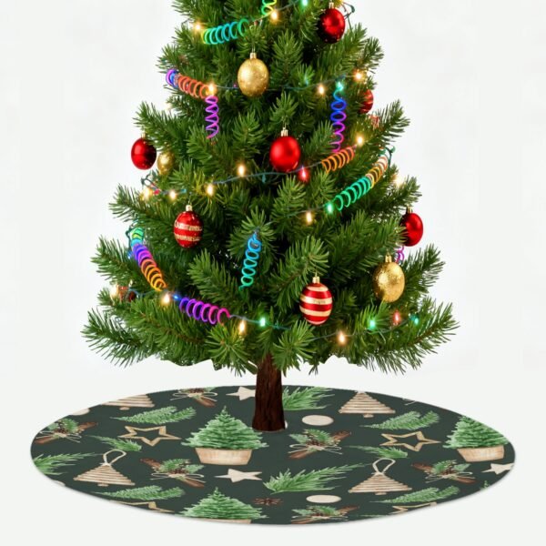 Holiday Christmas Tree Skirt | Cinnamon | Traditional Rustic Round 48×48 Inch Home Decor Christmas Tree Skirts christmas tree decor 2