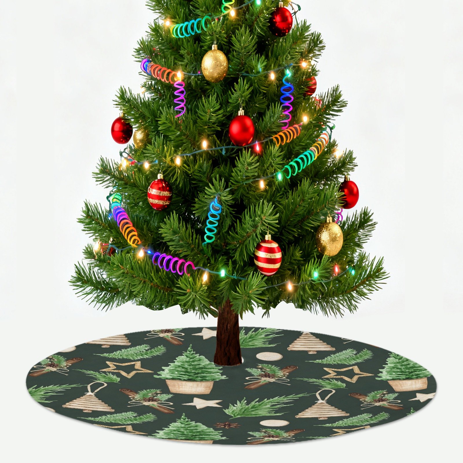 Holiday Christmas Tree Skirt | Cinnamon | Traditional Rustic Round 48×48 Inch Home Decor Christmas Tree Skirts christmas tree decor 2 Holiday Christmas Tree Skirt | Cinnamon | Traditional Rustic Round 48×48 Inch Home Decor Christmas Tree Skirts christmas tree decor 2