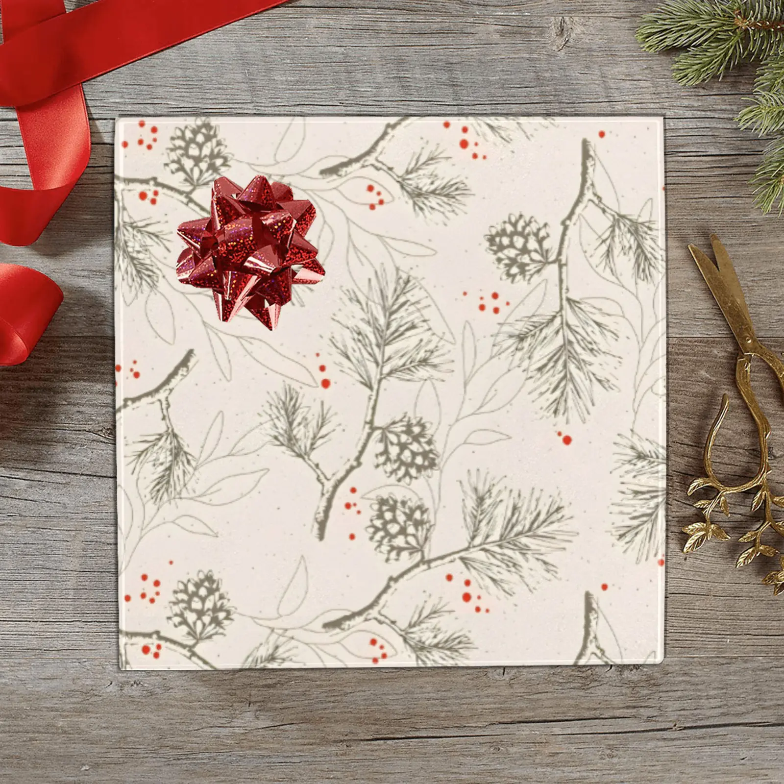 Christmas Wrapping Paper | Premium Holiday Gift Wrap | Pine Berry 58″ x 23″ (1–5 Rolls) Wrapping Paper Christmas Gift Wrap