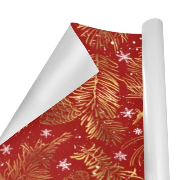 Christmas Wrapping Paper | Premium Holiday Gift Wrap | Gold Pine Feathers 58″ x 23″ (1–5 Rolls) Wrapping Paper Christmas Gift Wrap 2