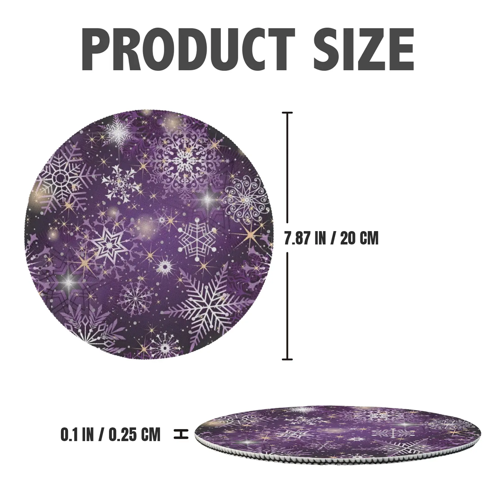 Christmas Placemats | Purple Flakes | Holiday Dinner Table Decor | 4 Pack Christmas Placemats christmas dining decor 4