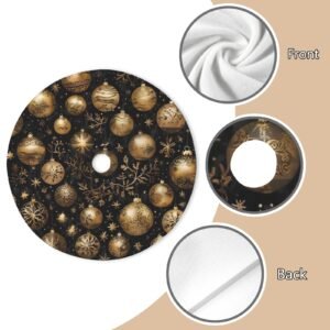 Holiday Christmas Tree Skirt | Gold Ornaments | Traditional Rustic Round 48×48 Inch Home Decor Christmas Tree Skirts christmas tree decor Holiday Christmas Tree Skirt | Gold Ornaments | Traditional Rustic Round 48×48 Inch Home Decor Christmas Tree Skirts christmas tree decor