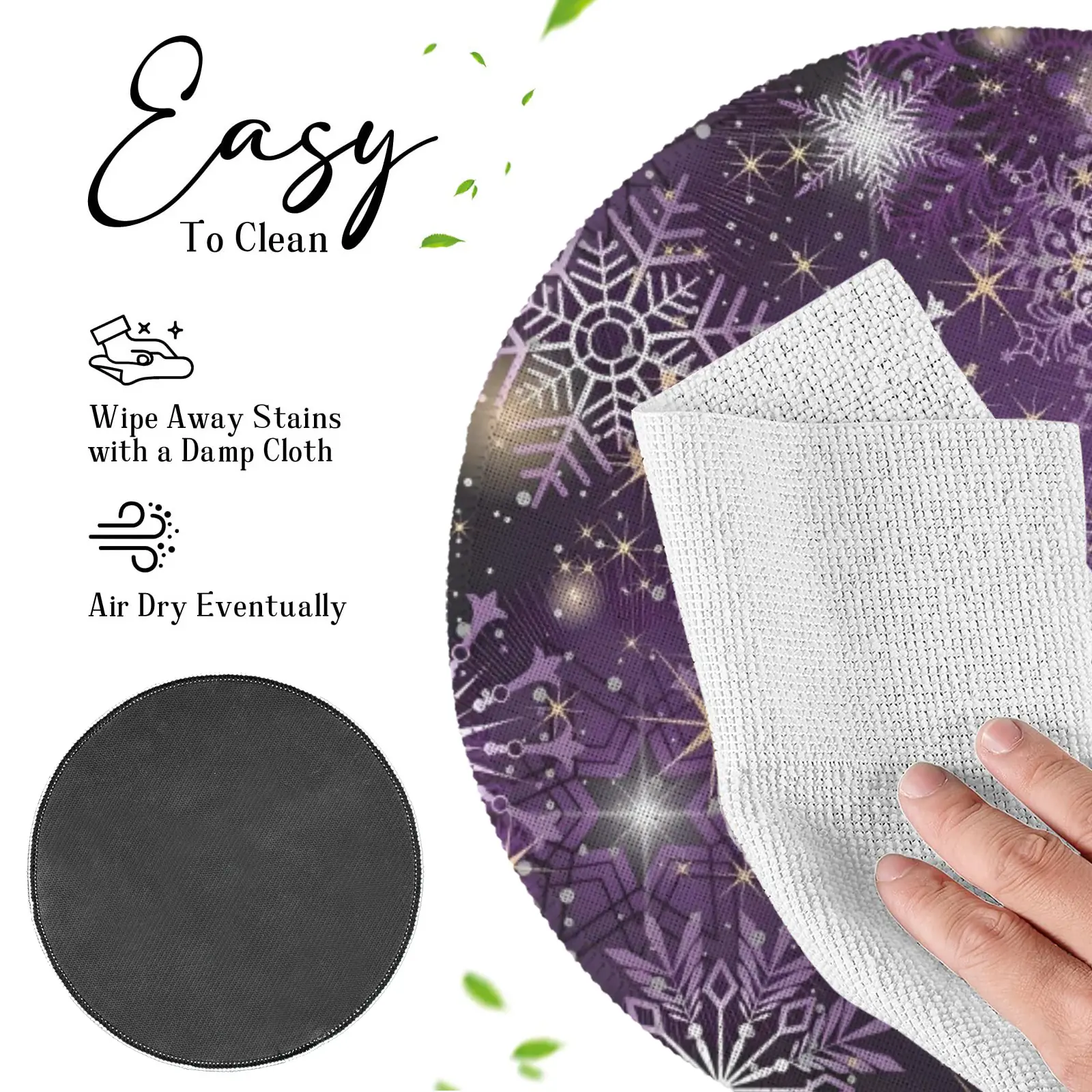 Christmas Placemats | Purple Flakes | Holiday Dinner Table Decor | 4 Pack Christmas Placemats christmas dining decor 2