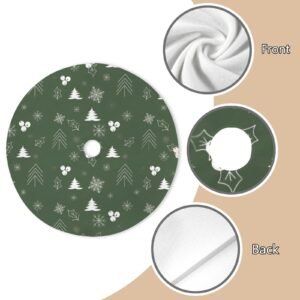 Holiday Christmas Tree Skirt | Green Holly | Traditional Rustic Round 48×48 Inch Home Decor Christmas Tree Skirts christmas tree decor Holiday Christmas Tree Skirt | Green Holly | Traditional Rustic Round 48×48 Inch Home Decor Christmas Tree Skirts christmas tree decor