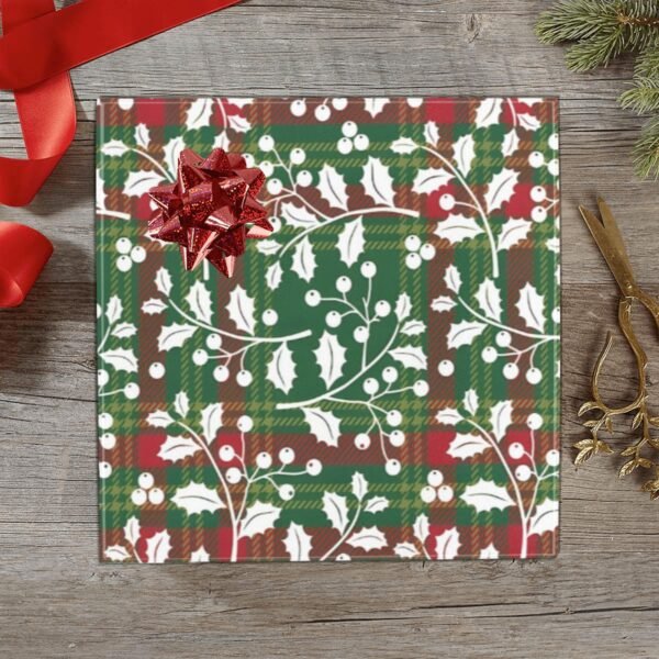 Christmas Wrapping Paper | Premium Holiday Gift Wrap | Buffalo Holly 58″ x 23″ (1–5 Rolls) Wrapping Paper Christmas Gift Wrap