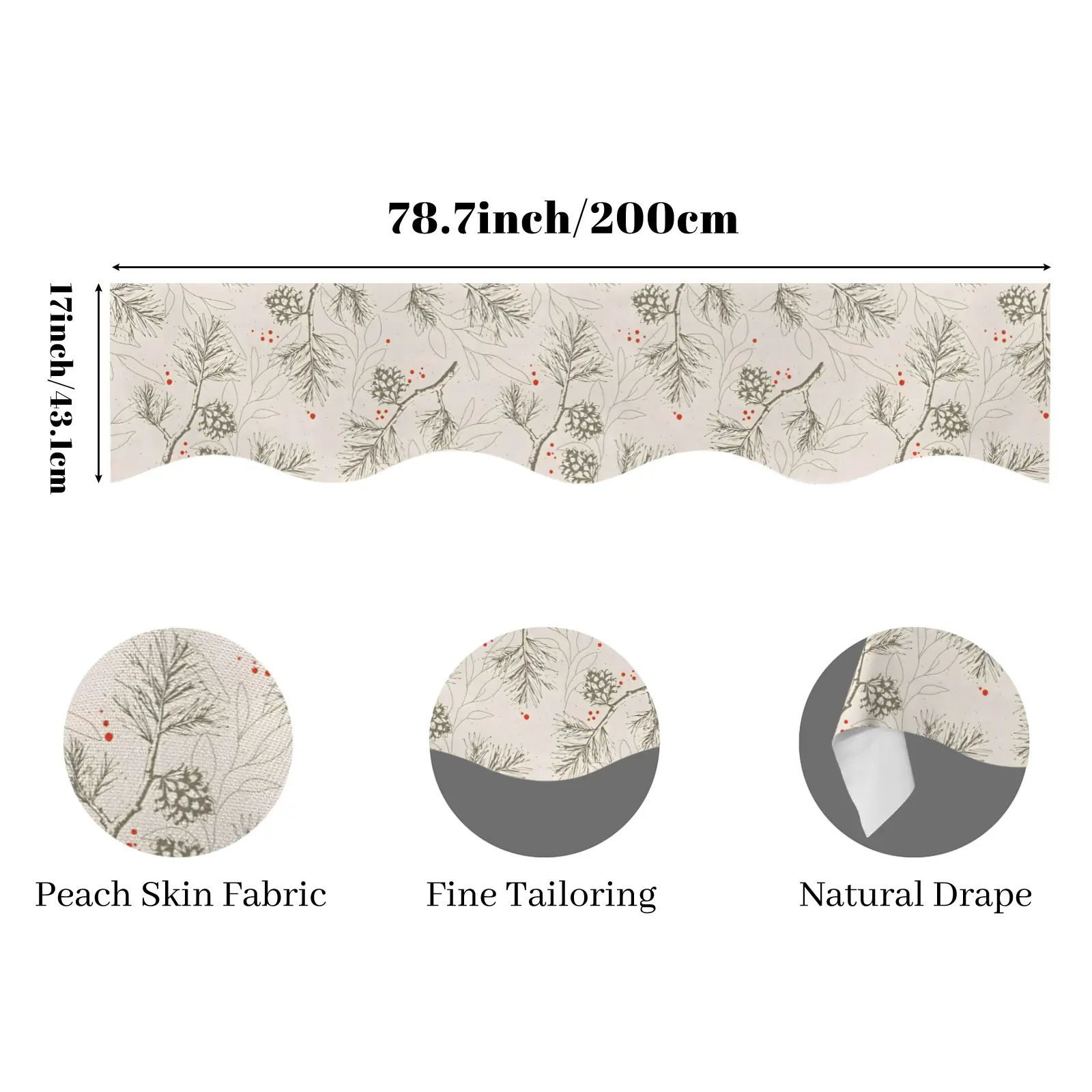 Christmas Holiday Fireplace Mantel Scarf | Branches | Mantle Runner Christmas Fireplace Mantel Scarf Christmas Fireplace Decoration 2