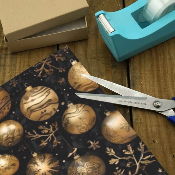 Christmas Wrapping Paper | Premium Holiday Gift Wrap | Gold Ornaments 58″ x 23″ (1–5 Rolls) Wrapping Paper Christmas Gift Wrap 3