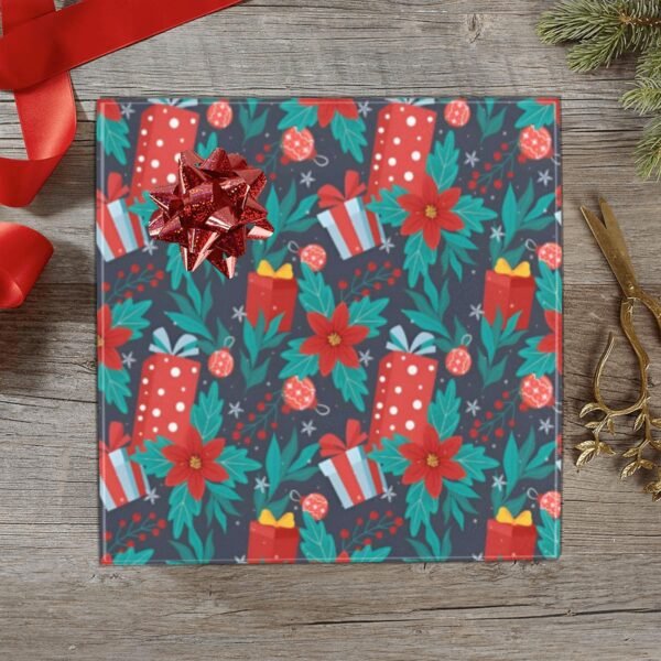Christmas Wrapping Paper | Premium Holiday Gift Wrap | Poinsettia 58″ x 23″ (1–5 Rolls) Wrapping Paper Christmas Gift Wrap