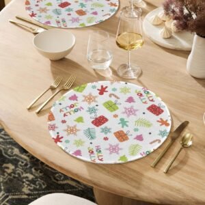 Christmas Placemats | Holly Jolly | Holiday Dinner Table Decor | 4 Pack Christmas Placemats christmas dining decor