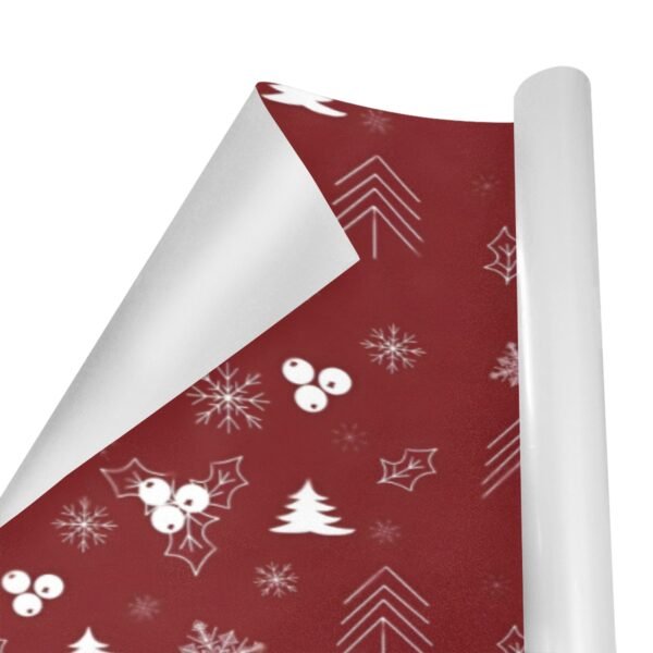 Christmas Wrapping Paper | Premium Holiday Gift Wrap | Burgundy Holly 58″ x 23″ (1–5 Rolls) Wrapping Paper Christmas Gift Wrap 2