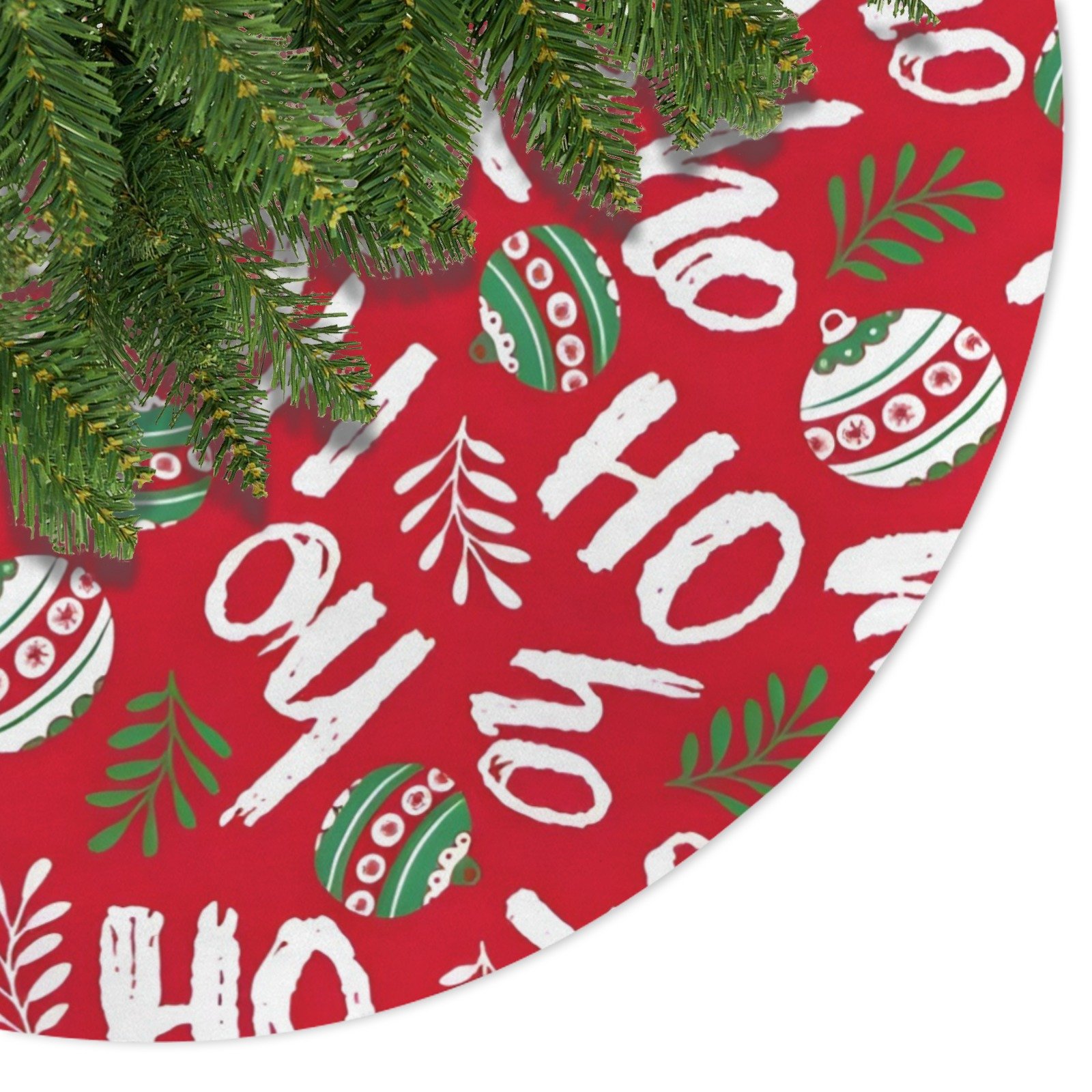 Holiday Christmas Tree Skirt | Red Ho Ho Ho | Traditional Rustic Round 48×48 Inch Home Decor Christmas Tree Skirts christmas tree decor 7 Holiday Christmas Tree Skirt | Red Ho Ho Ho | Traditional Rustic Round 48×48 Inch Home Decor Christmas Tree Skirts christmas tree decor 7