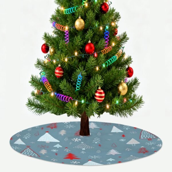 Holiday Christmas Tree Skirt | Slate Forest | Traditional Rustic Round 48×48 Inch Home Decor Christmas Tree Skirts christmas tree decor 3