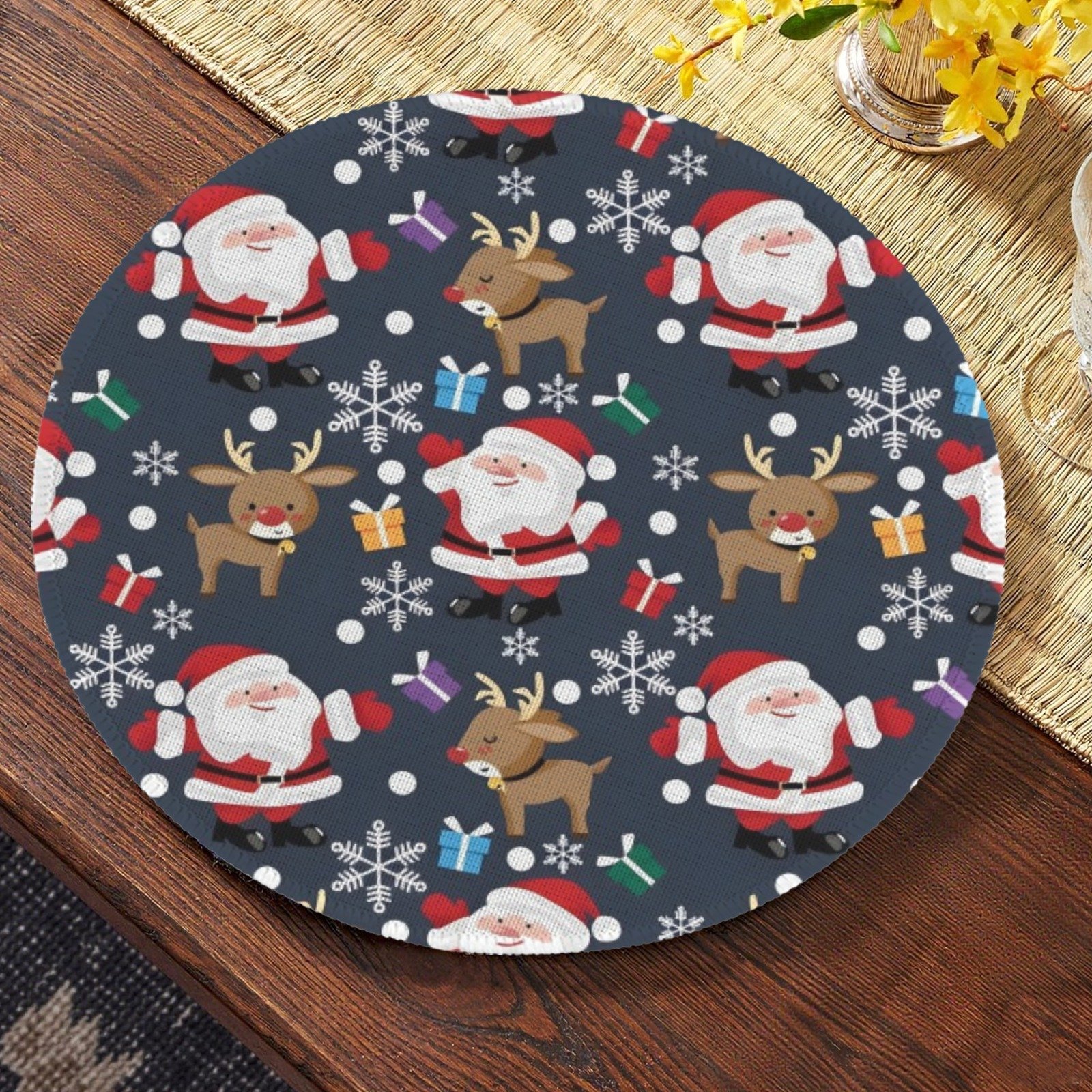 Christmas Placemats | Santa Deer | Holiday Dinner Table Decor | 4 Pack Christmas Placemats christmas dining decor 3 Christmas Placemats | Santa Deer | Holiday Dinner Table Decor | 4 Pack Christmas Placemats christmas dining decor 3