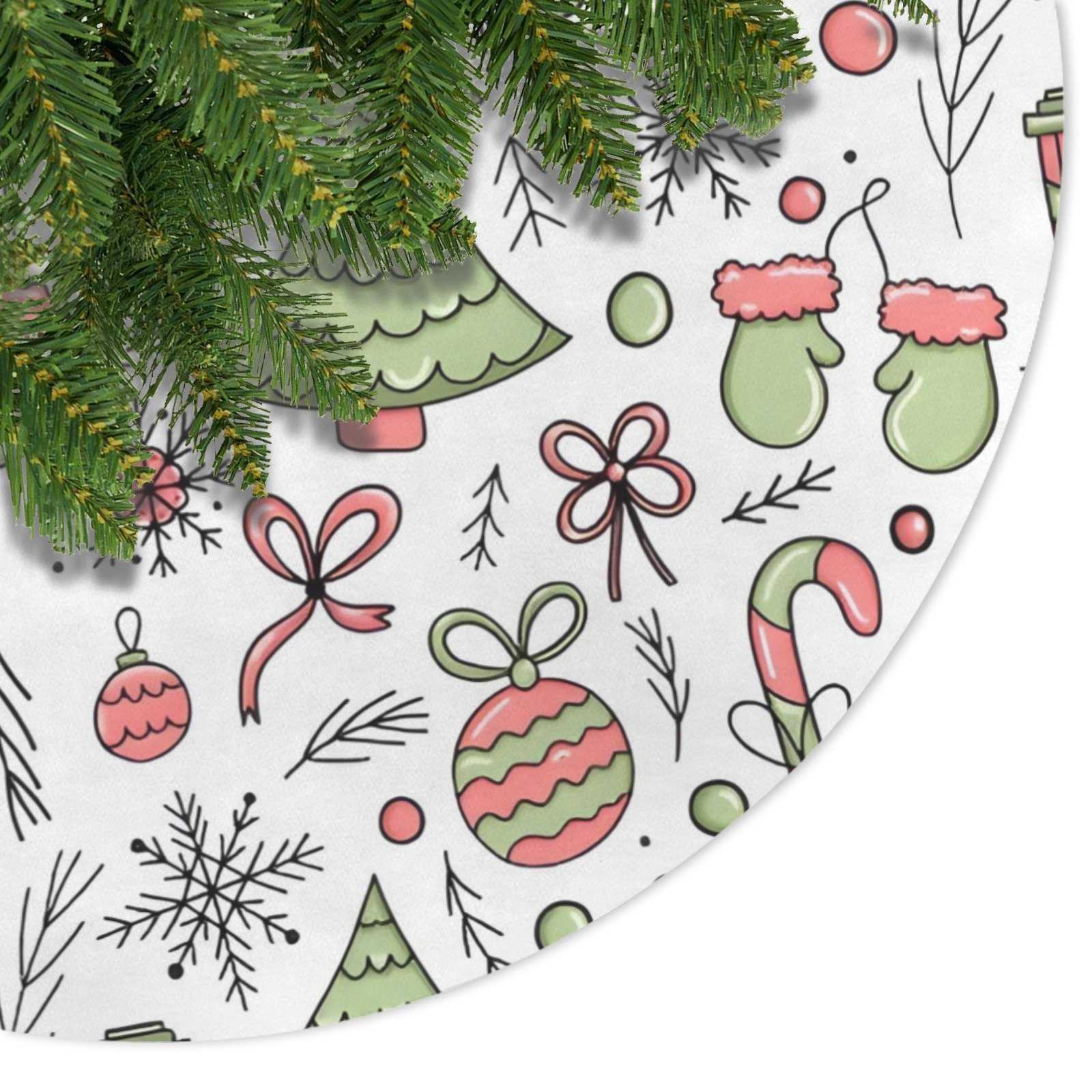 Holiday Christmas Tree Skirt | Mittens | Traditional Rustic Round 48×48 Inch Home Decor Christmas Tree Skirts christmas tree decor 6 Holiday Christmas Tree Skirt | Mittens | Traditional Rustic Round 48×48 Inch Home Decor Christmas Tree Skirts christmas tree decor 6