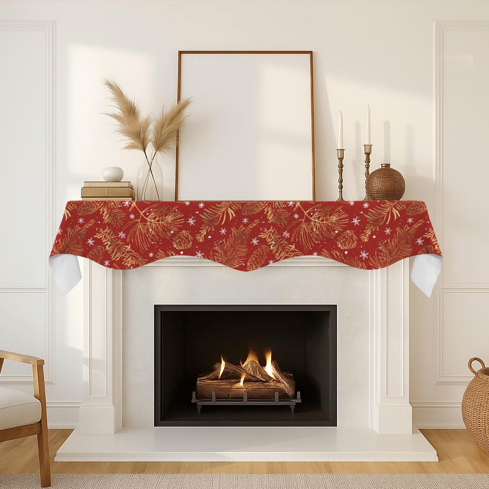 Christmas Holiday Fireplace Mantel Scarf | Red Pines | Mantle Runner Christmas Fireplace Mantel Scarf Christmas Fireplace Decoration Christmas Holiday Fireplace Mantel Scarf | Red Pines | Mantle Runner Christmas Fireplace Mantel Scarf Christmas Fireplace Decoration
