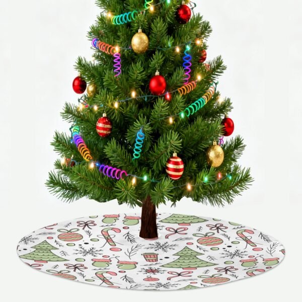 Holiday Christmas Tree Skirt | Mittens | Traditional Rustic Round 48×48 Inch Home Decor Christmas Tree Skirts christmas tree decor 5