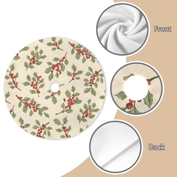 Holiday Christmas Tree Skirt | Holly | Traditional Rustic Round 48×48 Inch Home Decor Christmas Tree Skirts christmas tree decor