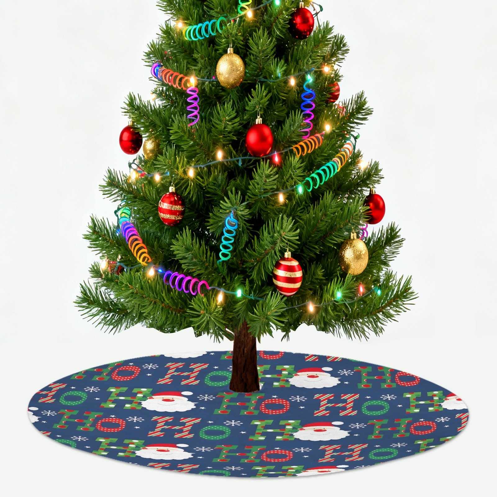 Holiday Christmas Tree Skirt | Ho Ho Ho | Traditional Rustic Round 48×48 Inch Home Decor Christmas Tree Skirts christmas tree decor 3 Holiday Christmas Tree Skirt | Ho Ho Ho | Traditional Rustic Round 48×48 Inch Home Decor Christmas Tree Skirts christmas tree decor 3