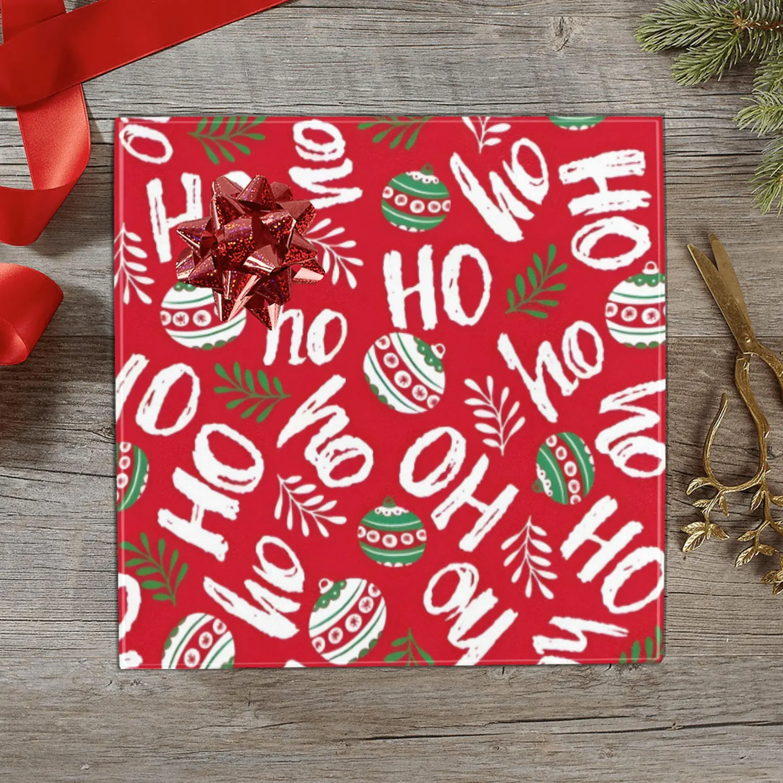 Christmas Wrapping Paper | Premium Holiday Gift Wrap | Red Hohoho 58″ x 23″ (1–5 Rolls) Wrapping Paper Christmas Gift Wrap