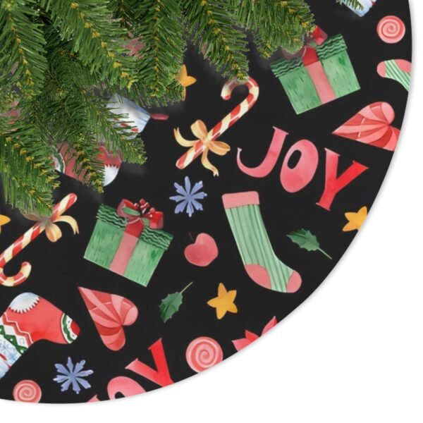 Holiday Christmas Tree Skirt | Joy | Traditional Rustic Round 48×48 Inch Home Decor Christmas Tree Skirts christmas tree decor 7