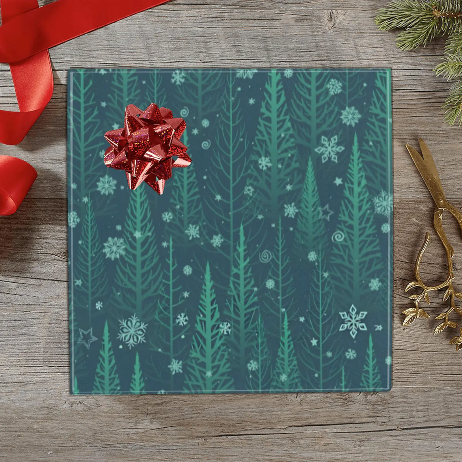 Christmas Wrapping Paper | Premium Holiday Gift Wrap | Blue Forest 58″ x 23″ (1–5 Rolls) Wrapping Paper Christmas Gift Wrap
