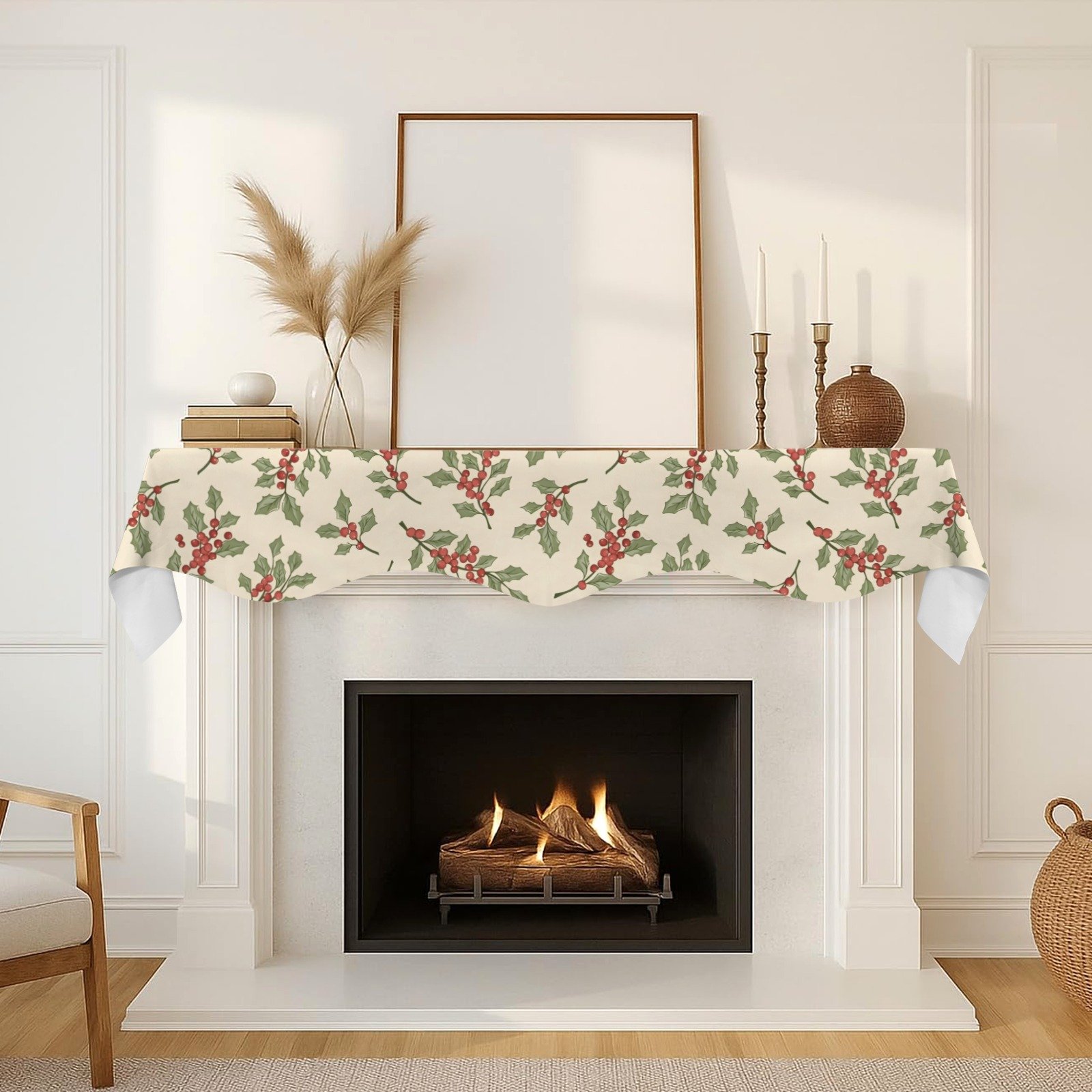 Christmas Holiday Fireplace Mantel Scarf | Painted | Mantle Runner Christmas Fireplace Mantel Scarf Christmas Fireplace Decoration 4 Christmas Holiday Fireplace Mantel Scarf | Painted | Mantle Runner Christmas Fireplace Mantel Scarf Christmas Fireplace Decoration 4