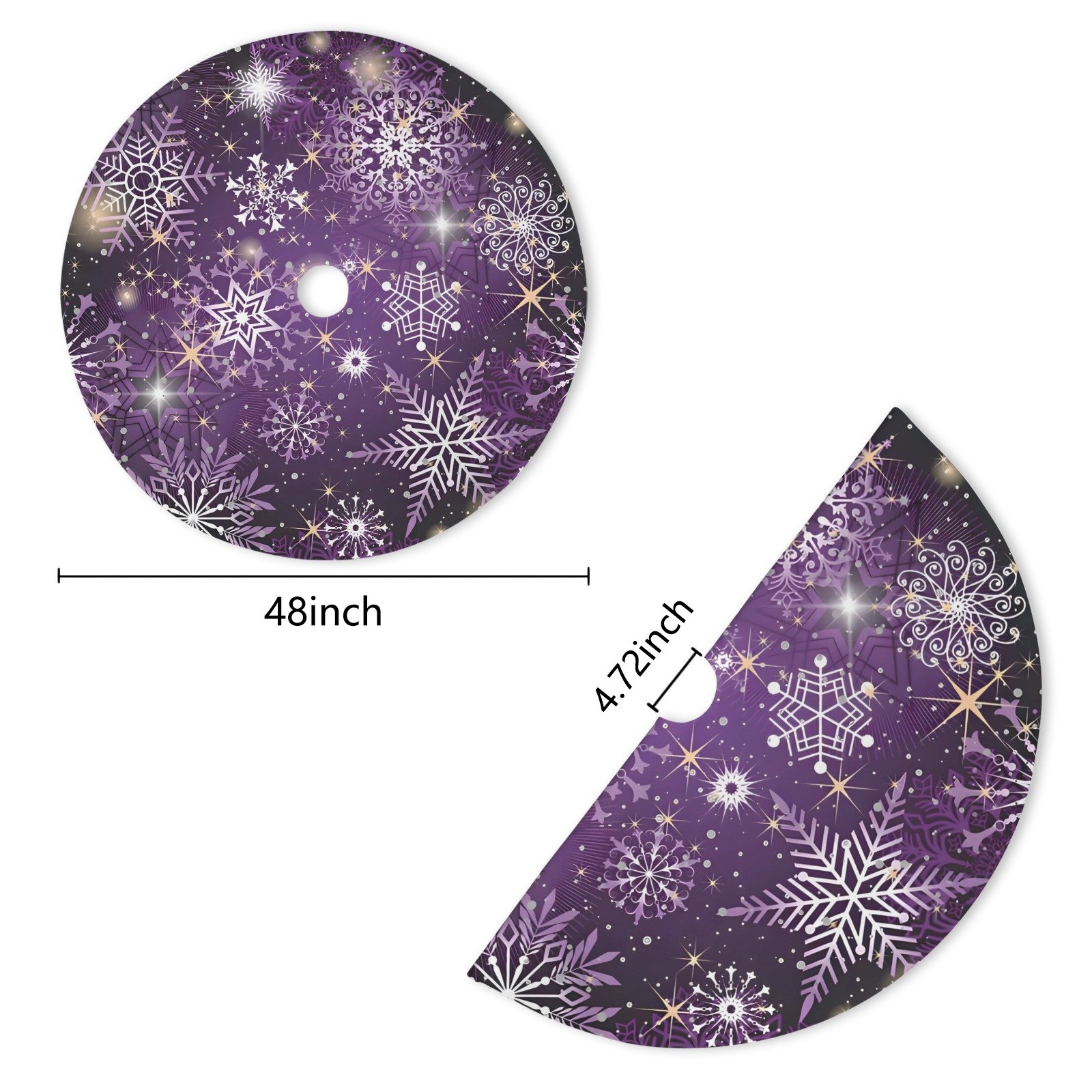 Holiday Christmas Tree Skirt | Purple Flakes | Traditional Rustic Round 48×48 Inch Home Decor Christmas Tree Skirts christmas tree decor 5 Holiday Christmas Tree Skirt | Purple Flakes | Traditional Rustic Round 48×48 Inch Home Decor Christmas Tree Skirts christmas tree decor 5