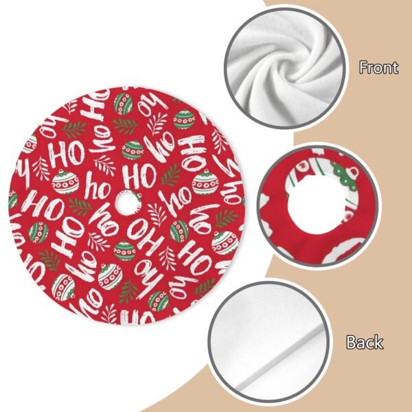 Holiday Christmas Tree Skirt | Red Ho Ho Ho | Traditional Rustic Round 48×48 Inch Home Decor Christmas Tree Skirts christmas tree decor 5