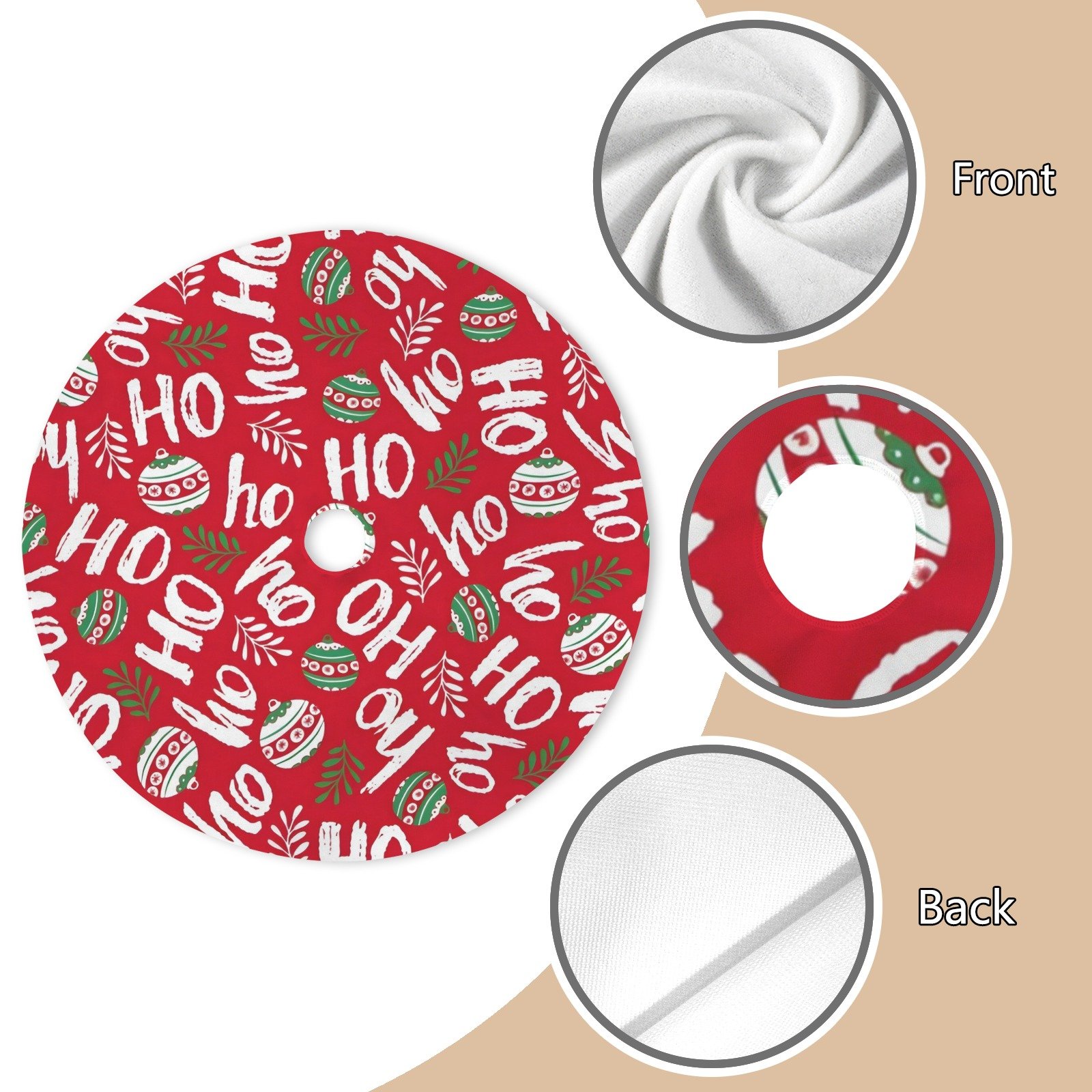 Holiday Christmas Tree Skirt | Red Ho Ho Ho | Traditional Rustic Round 48×48 Inch Home Decor Christmas Tree Skirts christmas tree decor 5 Holiday Christmas Tree Skirt | Red Ho Ho Ho | Traditional Rustic Round 48×48 Inch Home Decor Christmas Tree Skirts christmas tree decor 5
