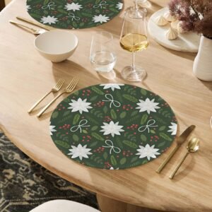 Christmas Placemats | Crocus | Holiday Dinner Table Decor | 4 Pack Christmas Placemats christmas dining decor