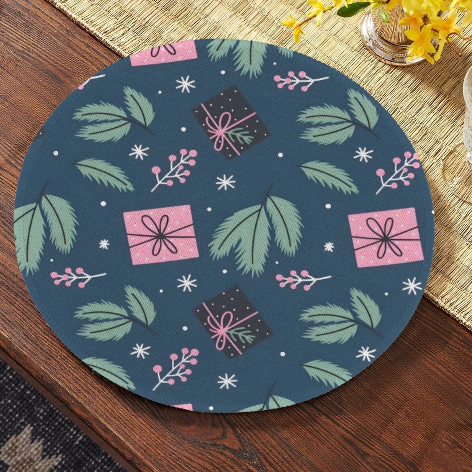 Christmas Placemats | Miami | Holiday Dinner Table Decor | 4 Pack Christmas Placemats christmas dining decor 3