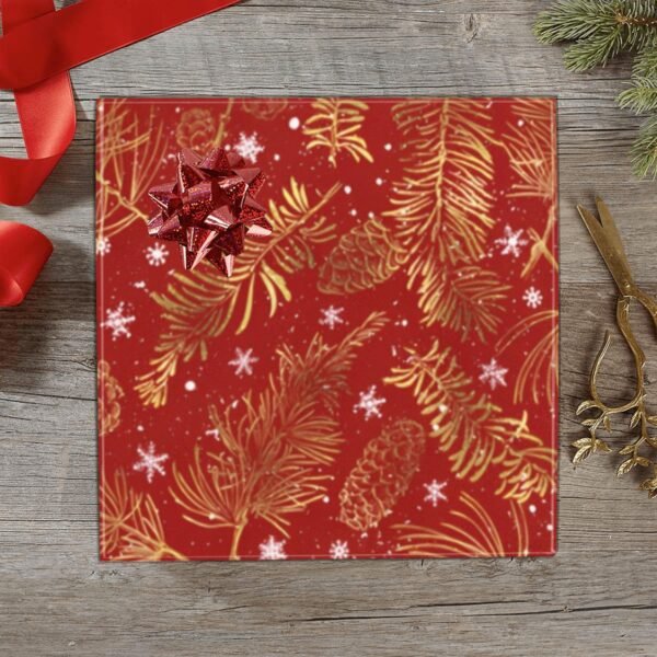 Christmas Wrapping Paper | Premium Holiday Gift Wrap | Gold Pine Feathers 58″ x 23″ (1–5 Rolls) Wrapping Paper Christmas Gift Wrap