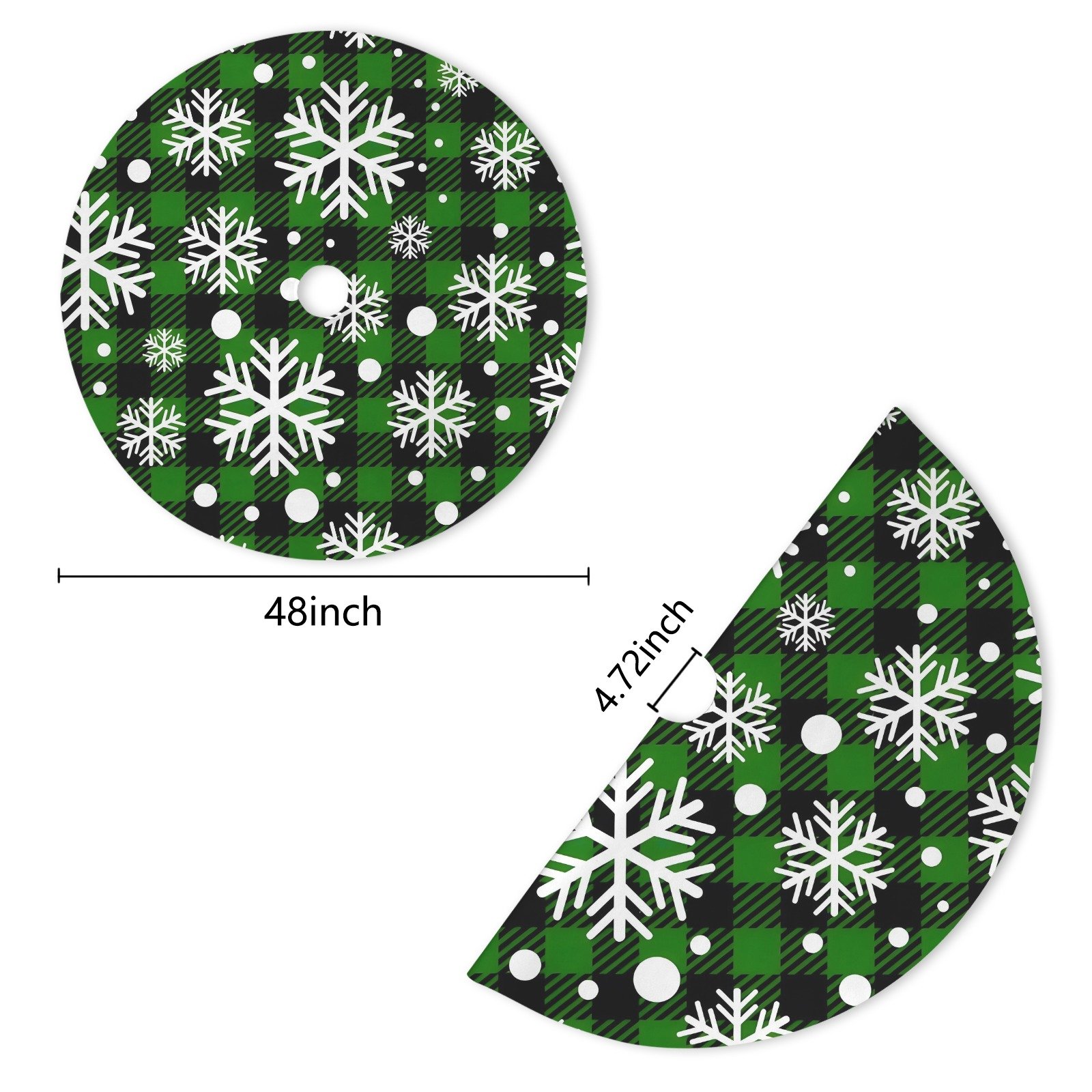 Holiday Christmas Tree Skirt | Green Plaid Flakes | Traditional Rustic Round 48×48 Inch Home Decor Christmas Tree Skirts christmas tree decor 5 Holiday Christmas Tree Skirt | Green Plaid Flakes | Traditional Rustic Round 48×48 Inch Home Decor Christmas Tree Skirts christmas tree decor 5