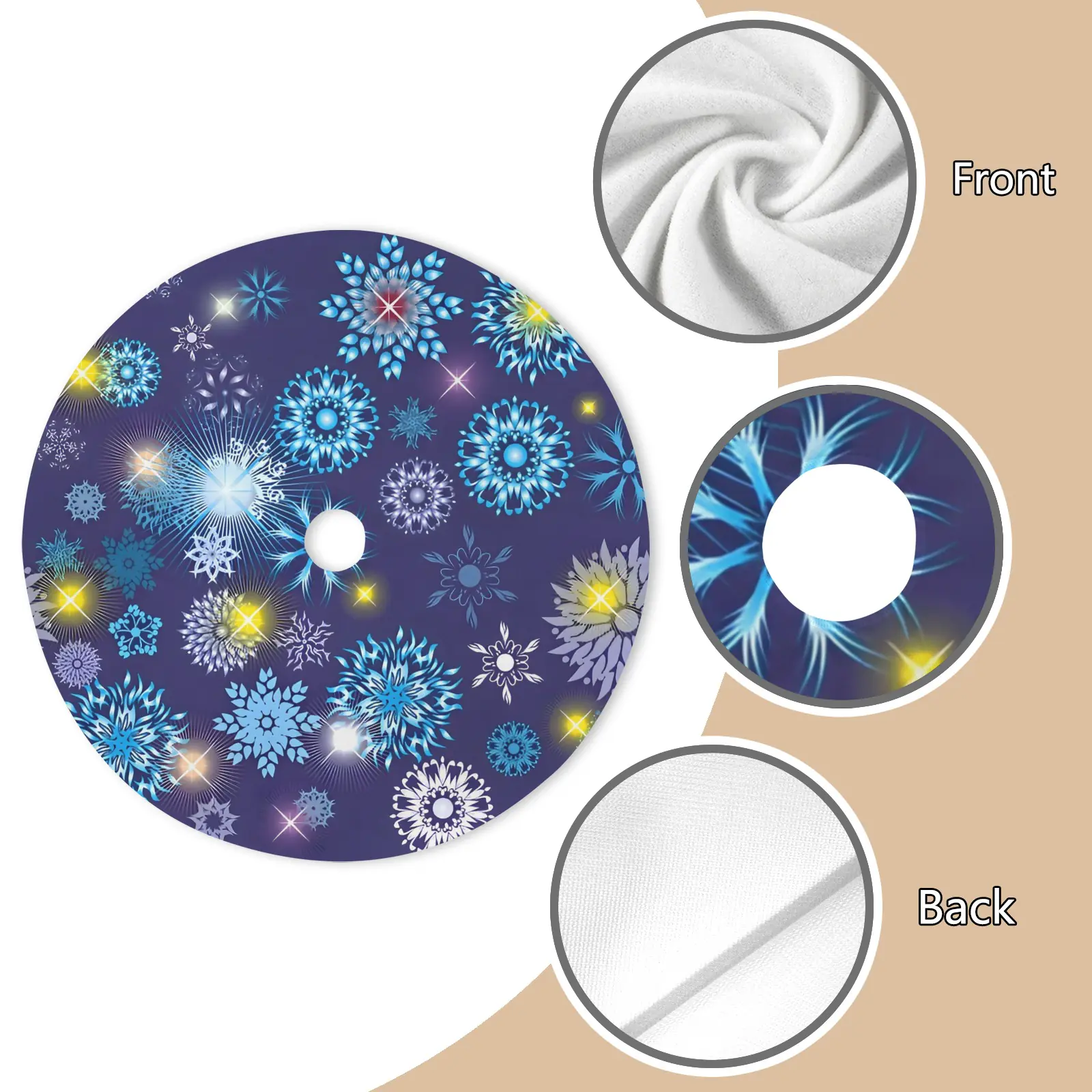 Holiday Christmas Tree Skirt | Galactic | Traditional Rustic Round 48×48 Inch Home Decor Christmas Tree Skirts christmas tree decor