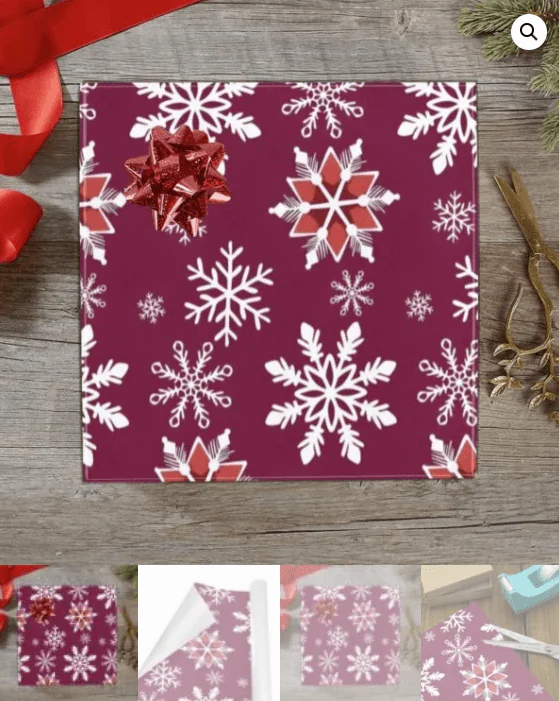 Christmas Wrapping Paper | Premium Holiday Gift Wrap | Wine Flakes 58″ x 23″ (1–5 Rolls) Wrapping Paper Christmas Gift Wrap 5