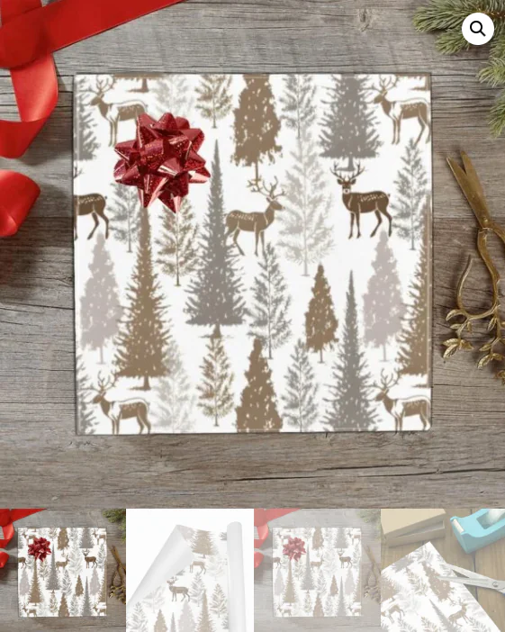 Christmas Wrapping Paper | Premium Holiday Gift Wrap | Winter Bucks 58″ x 23″ (1–5 Rolls) Wrapping Paper Christmas Gift Wrap 5