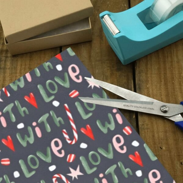 Christmas Wrapping Paper | Premium Holiday Gift Wrap | With Love 58″ x 23″ (1–5 Rolls) Wrapping Paper Christmas Gift Wrap 3