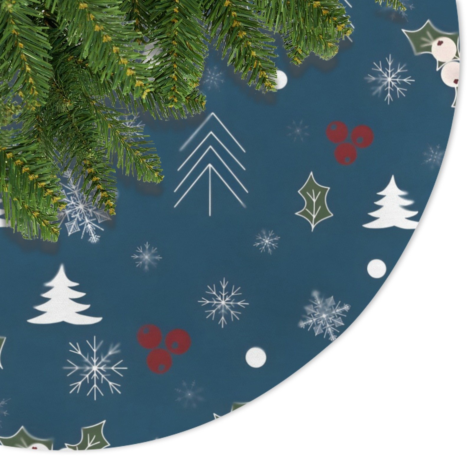 Holiday Christmas Tree Skirt | Blue Berries | Traditional Rustic Round 48×48 Inch Home Decor Christmas Tree Skirts christmas tree decor 4 Holiday Christmas Tree Skirt | Blue Berries | Traditional Rustic Round 48×48 Inch Home Decor Christmas Tree Skirts christmas tree decor 4