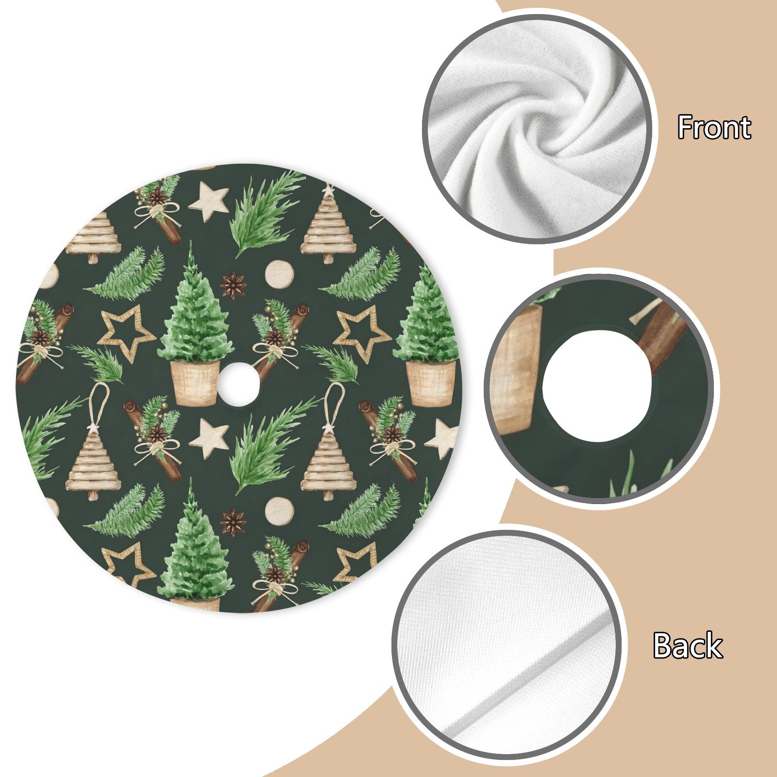 Holiday Christmas Tree Skirt | Cinnamon | Traditional Rustic Round 48×48 Inch Home Decor Christmas Tree Skirts christmas tree decor Holiday Christmas Tree Skirt | Cinnamon | Traditional Rustic Round 48×48 Inch Home Decor Christmas Tree Skirts christmas tree decor