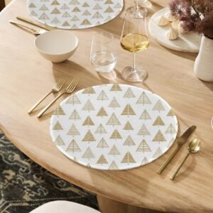 Christmas Placemats | Tinsel | Holiday Dinner Table Decor | 4 Pack Christmas Placemats christmas dining decor