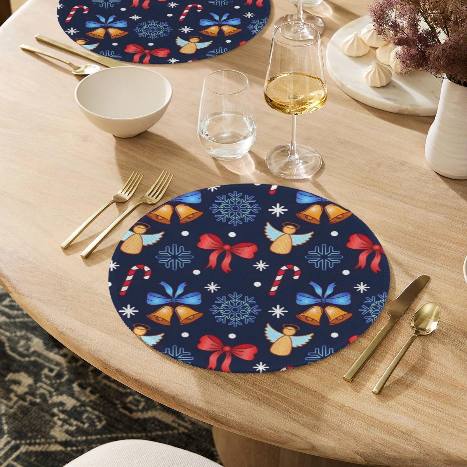 Christmas Placemats | Crocus | Holiday Dinner Table Decor | 4 Pack Christmas Placemats christmas dining decor 24