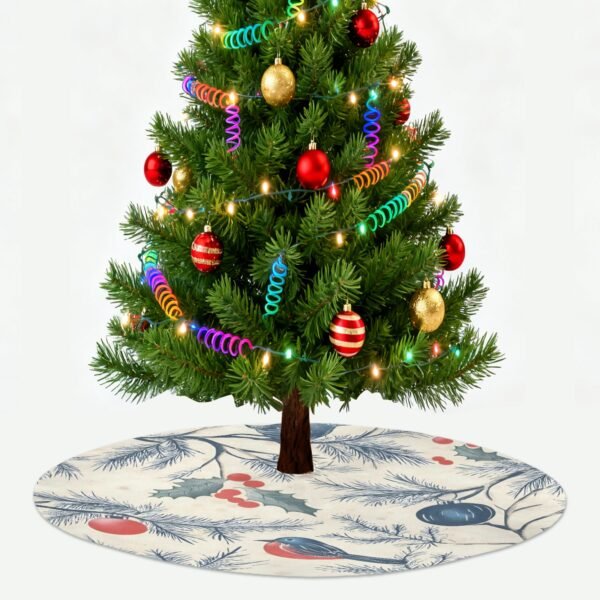 Holiday Christmas Tree Skirt | Robin | Traditional Rustic Round 48×48 Inch Home Decor Christmas Tree Skirts christmas tree decor 2