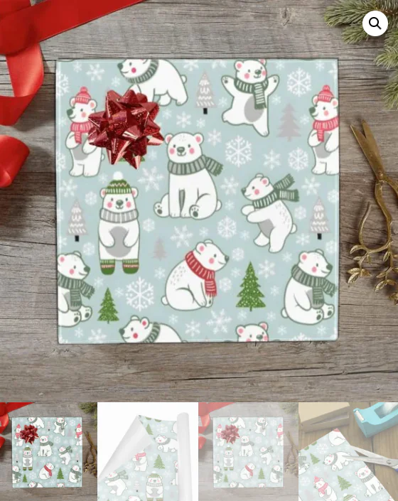 Christmas Wrapping Paper | Premium Holiday Gift Wrap | Polar Friends 58″ x 23″ (1–5 Rolls) Wrapping Paper Christmas Gift Wrap 5