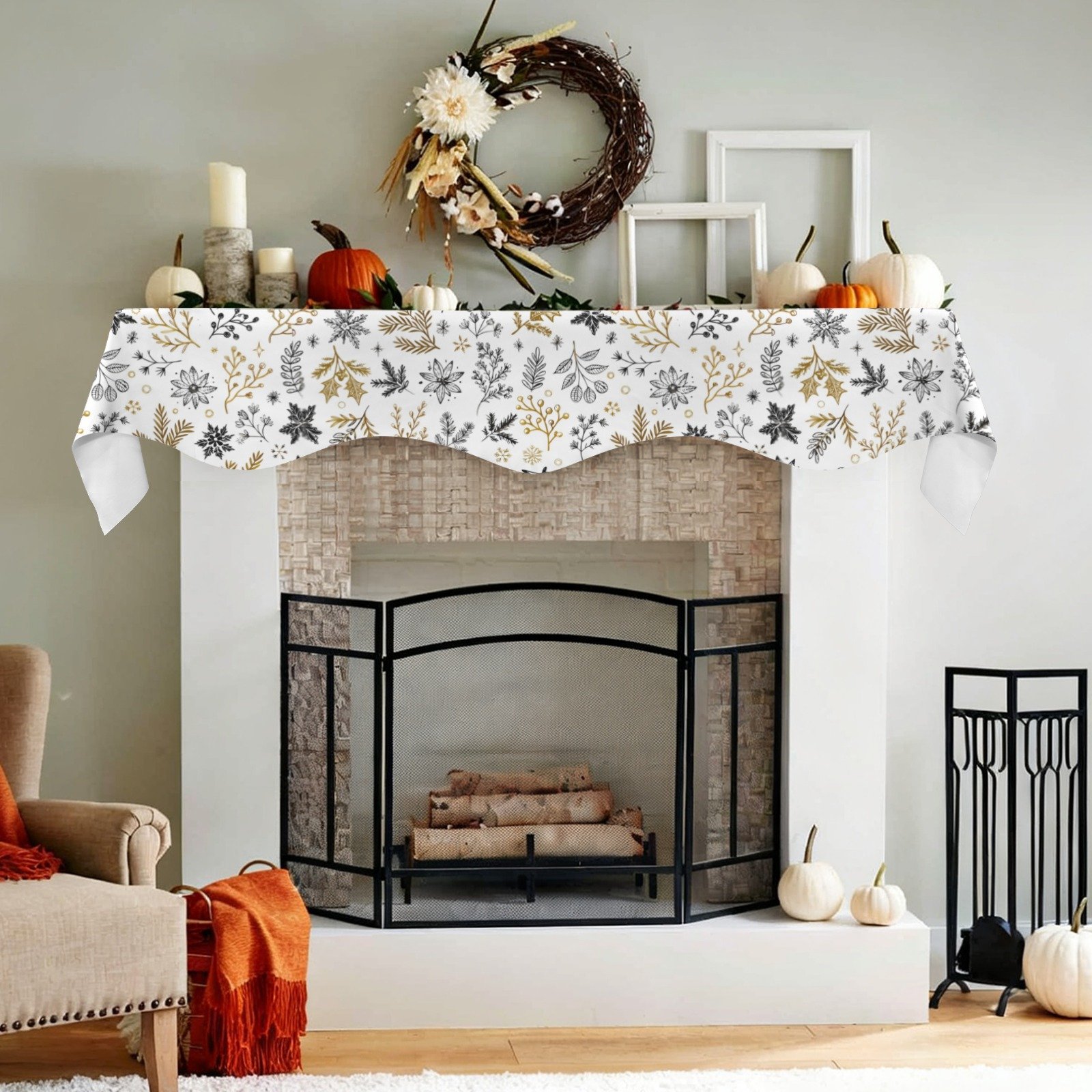 Christmas Holiday Fireplace Mantel Scarf | Hand Drawn | Mantle Runner Christmas Fireplace Mantel Scarf Christmas Fireplace Decoration 5 Christmas Holiday Fireplace Mantel Scarf | Hand Drawn | Mantle Runner Christmas Fireplace Mantel Scarf Christmas Fireplace Decoration 5