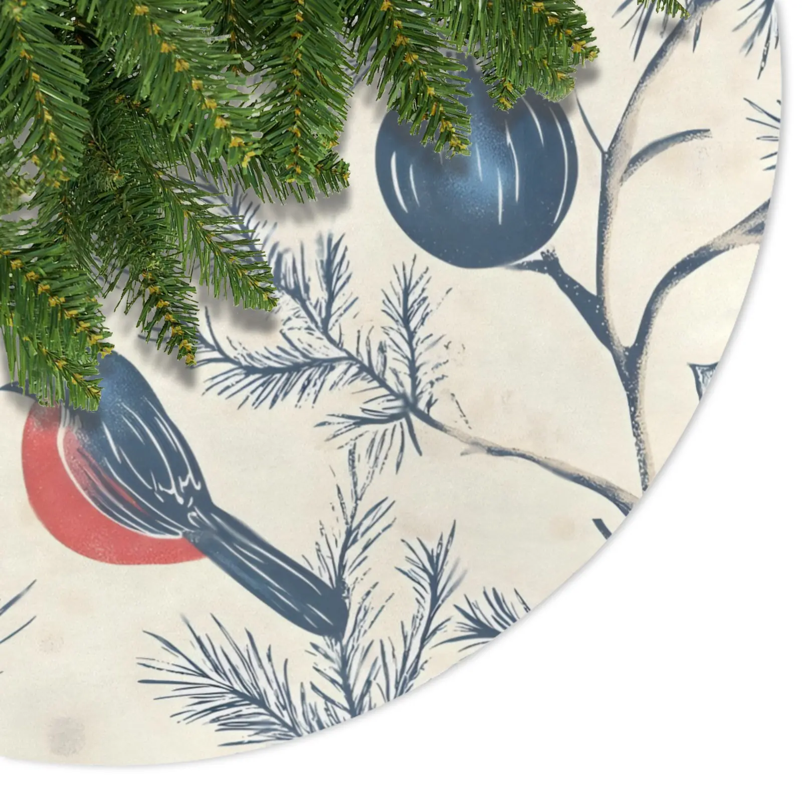 Holiday Christmas Tree Skirt | Robin | Traditional Rustic Round 48×48 Inch Home Decor Christmas Tree Skirts christmas tree decor 3