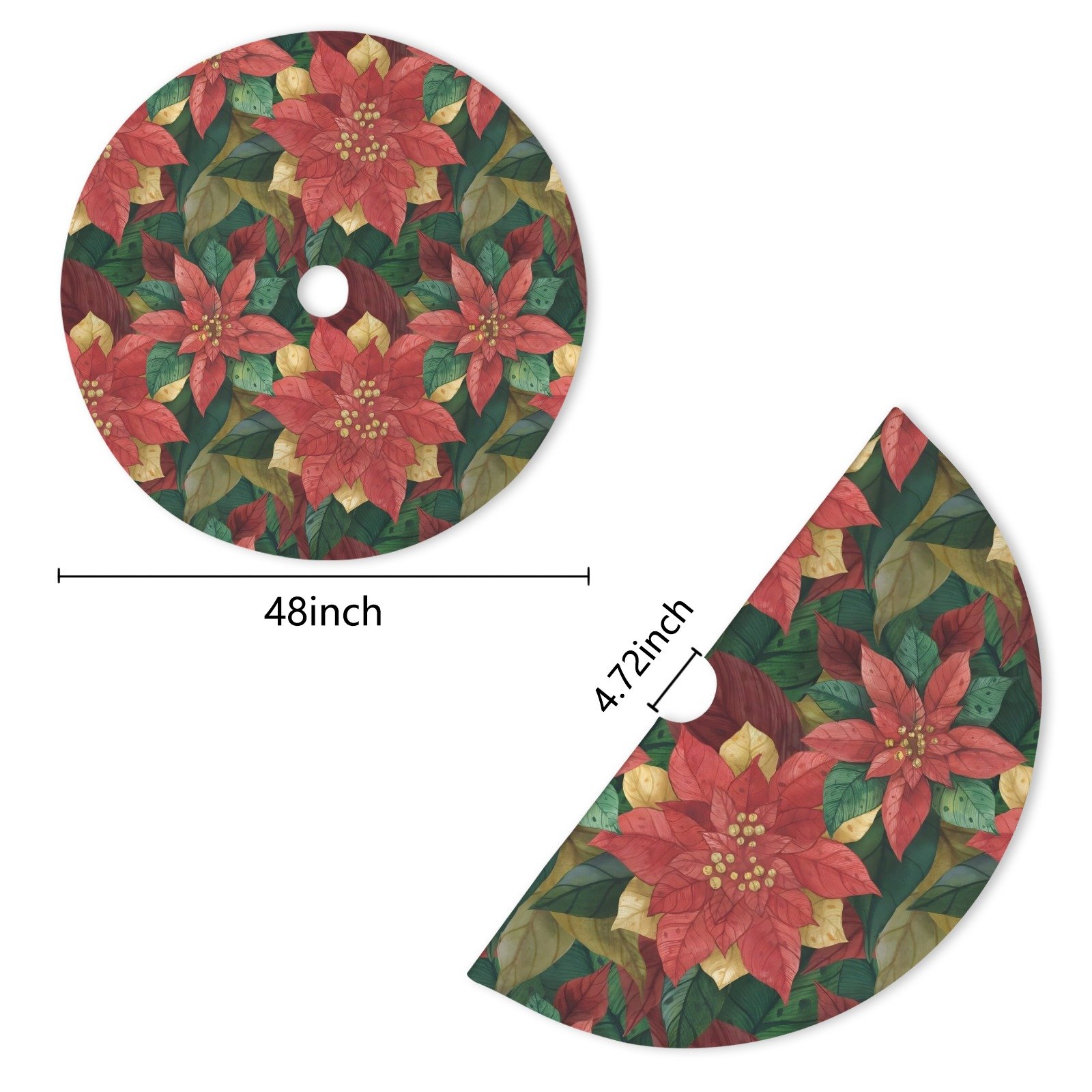 Holiday Christmas Tree Skirt | Floral | Traditional Rustic Round 48×48 Inch Home Decor Christmas Tree Skirts christmas tree decor 8 Holiday Christmas Tree Skirt | Floral | Traditional Rustic Round 48×48 Inch Home Decor Christmas Tree Skirts christmas tree decor 8